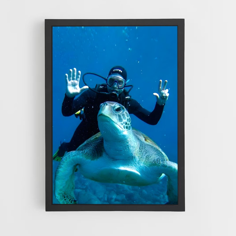 Poster Plongée avec les Tortues – affiche Plongée sous-marine (vue 2)